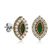 Gümüş Otantik Mekik Çivili Bayan Küpe