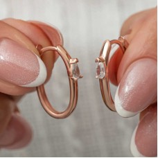 Gümüş Oval Damla Taşlı Kadın Küpe