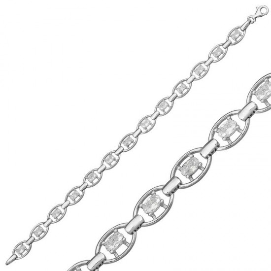 Gümüş Oval Su Yolu Bayan Bileklik Gümüş Oval Su Yolu Bayan Bileklik