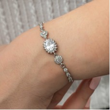 Gümüş Oval Su Yolu Kadın Bileklik