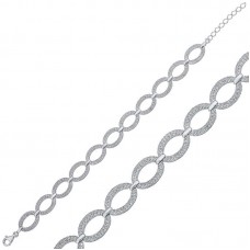 Gümüş Oval Taşlı Bayan Bileklik