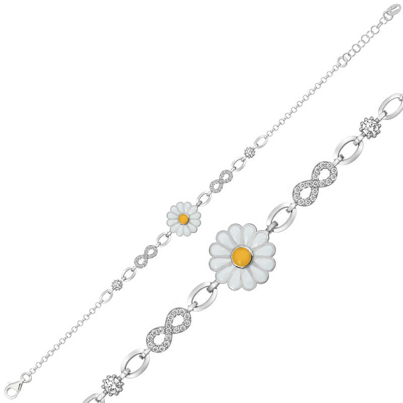 Gümüş Papatya Bayan Bileklik Gümüş Papatya Bayan Bileklik