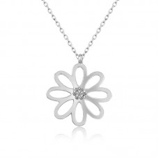 Gümüş Çiçek Bayan Kolye