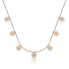 Gümüş Rose Papatya Şans Kadın Kolye