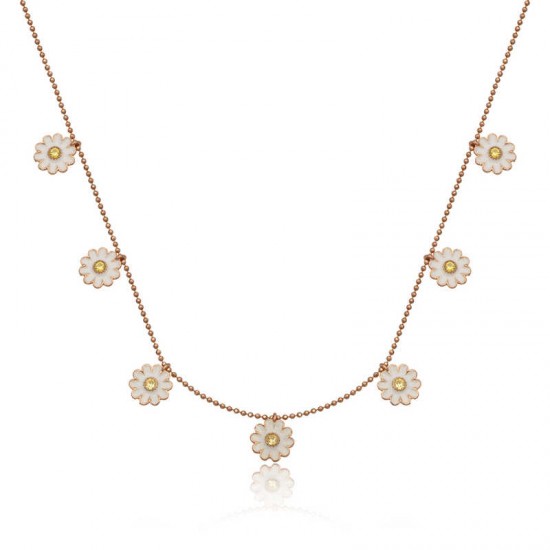 Gümüş Rose Papatya Şans Kadın Kolye