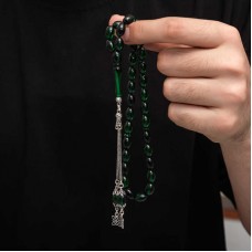 Gümüş Püskül Sıkma Kehribar Tesbih