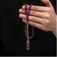 Gümüş Püskül Sıkma Kehribar Tesbih