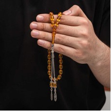 Gümüş Püskül Sıkma Kehribar Tesbih