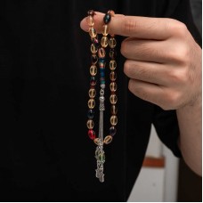 Gümüş Püskül Sıkma Kehribar Tesbih