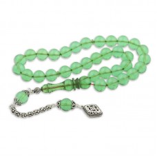 ​Gümüş Püskül Yeşil Küre Ateş Kehribar Tesbih