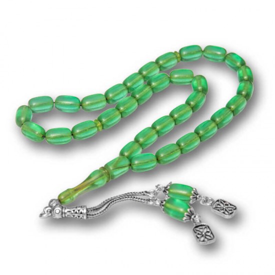 Gümüş Püsküllü Kapsül Kesim Sıkma Kehribar Tesbih Gümüş Püsküllü Kapsül Kesim Sıkma Kehribar Tesbih