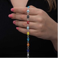 Gümüş Renkli Nazar Mineli Kadın Bileklik