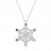 Gümüş Renkli Taşlı Kar Tanesi Kadın Kolye