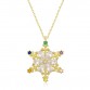 Gümüş Gold Renkli Taşlı Kar Tanesi Kadın Kolye