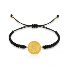 Gümüş Reşat Detaylı Makrome İpli Bileklik