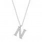 Gümüş Rodyum N Harfi Kadın Kolye