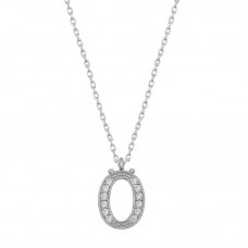 Gümüş Rodyum Ö Harfi Kadın Kolye
