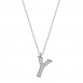 Gümüş Rodyum Y Harfi Kadın Kolye