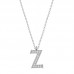 Gümüş Rodyum Z Harfi Kadın Kolye
