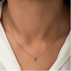 Gümüş Rose 3 Boyutlu Ö Harf Bayan Kolye