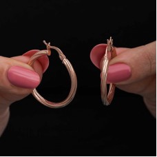 Gümüş Rose 3 mm Burgu Şarnel Küpe