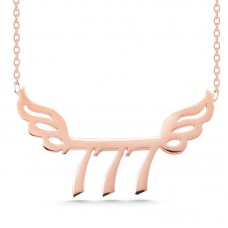 Gümüş Rose 777 Melek Sayısı Kadın Kolye