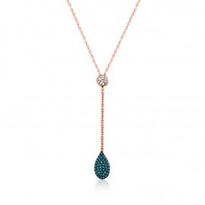 Gümüş Rose Aşk Damlası Bayan Kolye