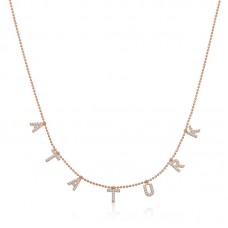 Gümüş Rose Atatürk Yazılı Bayan Kolye