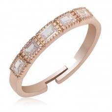 Gümüş Rose Ayarlanabilir Baget Kadın Yüzük