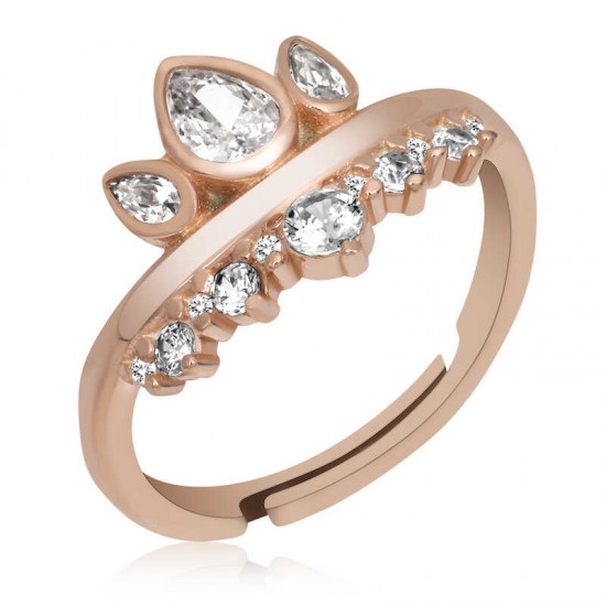 Gümüş Rose Ayarlanabilir Kraliçe Tacı Kadın Yüzük Gümüş Rose Ayarlanabilir Kraliçe Tacı Kadın Yüzük