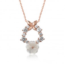 Gümüş Rose Bahar Çiçeği Kolye