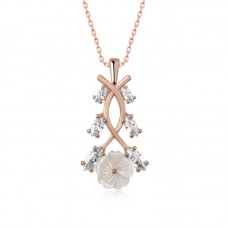 Gümüş Rose Bahar Çiçeği Kolye