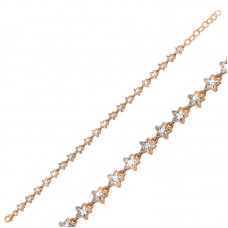 ​Gümüş Rose Beyaz Yıldız Bayan Bileklik