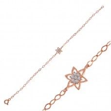 Gümüş Rose Çiçek Kadın Bileklik