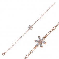 Gümüş Rose Çiçek Kadın Bileklik