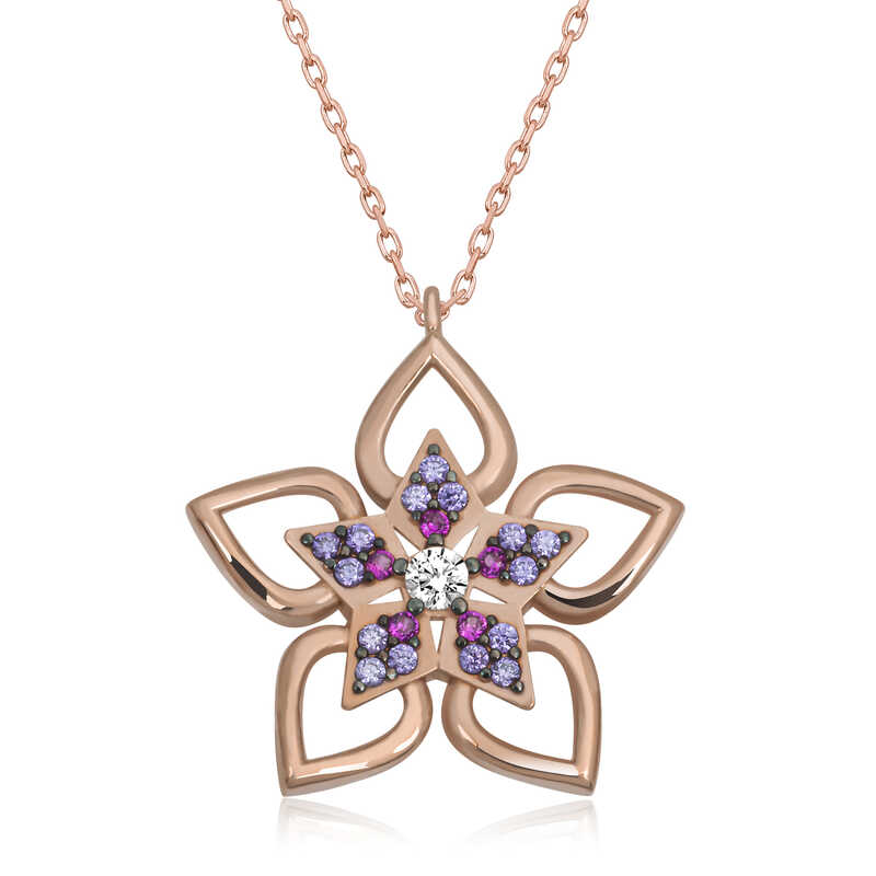 Gümüş Rose Çiçek Kadın Kolye Gümüş Rose Çiçek Kadın Kolye