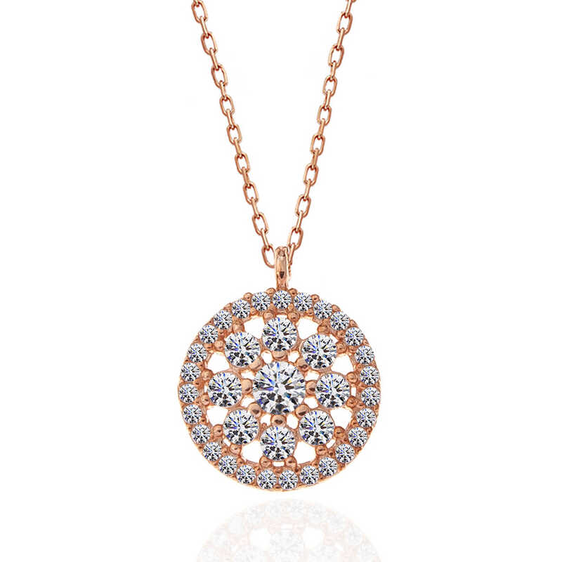 Gümüş Rose Çiçek Kadın Kolye Gümüş Rose Çiçek Kadın Kolye