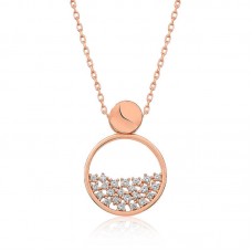 Gümüş Rose Çiğ Damlası Bayan Kolye