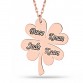 Gümüş Rose Dört Yaprak İsimli Yonca Bayan kolye