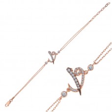 Gümüş Rose Elif Vav Kadın Bileklik