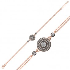 Gümüş Rose Elmas Montür Çiçek Kadın Bileklik