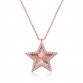 Gümüş Rose Fırfır Desenli Yıldız Kadın Kolye