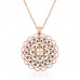 Gümüş Rose Geometrik Desenli Madalyon Kolye
