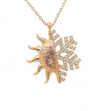 Gümüş Rose Güneş Kartanesi Bayan Kolye