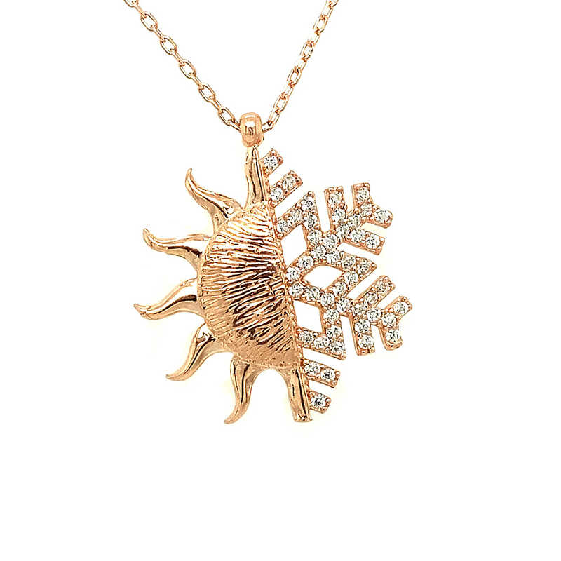 Gümüş Rose Güneş Kartanesi Bayan Kolye Gümüş Rose Güneş Kartanesi Bayan Kolye