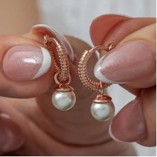 Gümüş Rose İnci Kadın Küpe