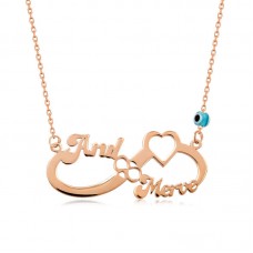 Gümüş Rose İsimli Sonsuzluk Kolye