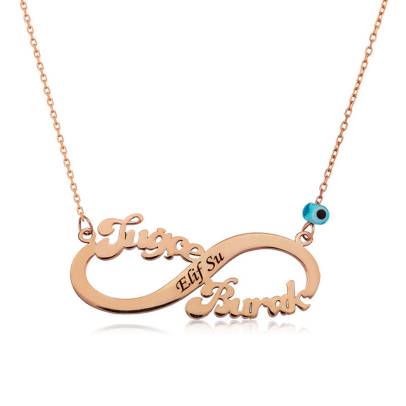 Gümüş Rose İsimli Sonsuzluk Kolye Gümüş Rose İsimli Sonsuzluk Kolye