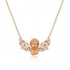 Gümüş Rose Kanatlı Melek Kolye