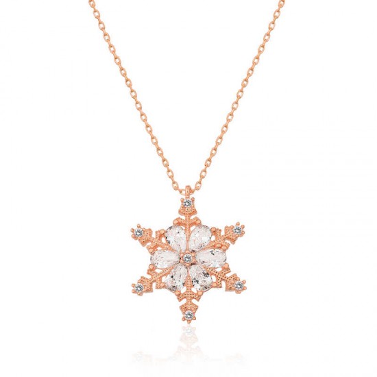 Gümüş Rose Kar Çiçeği Bayan Kolye Gümüş Rose Kar Çiçeği Bayan Kolye